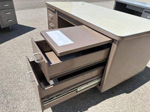 Vintage Metal Office Tanker Desk