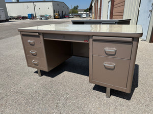 Vintage Metal Office Tanker Desk