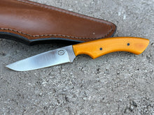 Load image into Gallery viewer, Hunter Knife D2 Amber Micarta Handle SDS Knifeworks by Shropshire