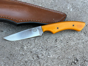 Hunter Knife D2 Amber Micarta Handle SDS Knifeworks by Shropshire