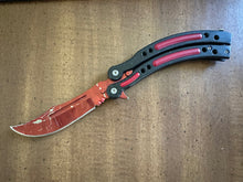 Load image into Gallery viewer, Red Slaughter Balisong Folding Knife Butterfly