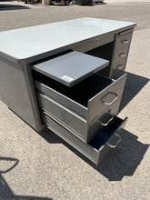 Load image into Gallery viewer, Vintage Metal Office Tanker Desk