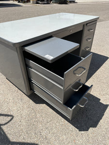 Vintage Metal Office Tanker Desk