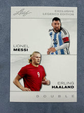 Load image into Gallery viewer, Haaland Messi 2023 Leaf Exclusive Legends Double Soccer Card