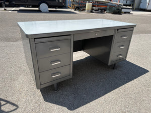 Vintage Metal Office Tanker Desk