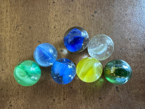 7 Translucent Vintage Swirl Marbles