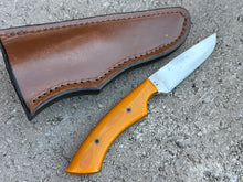 Load image into Gallery viewer, Hunter Knife D2 Amber Micarta Handle SDS Knifeworks by Shropshire