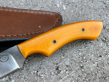 Load image into Gallery viewer, Hunter Knife D2 Amber Micarta Handle SDS Knifeworks by Shropshire