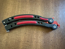 Load image into Gallery viewer, Red Slaughter Balisong Folding Knife Butterfly