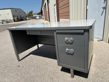 Load image into Gallery viewer, Vintage Metal Office Tanker Desk