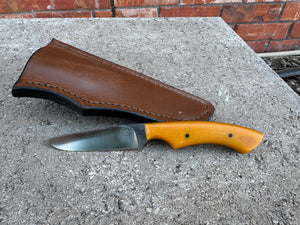 Hunter Knife D2 Amber Micarta Handle SDS Knifeworks by Shropshire