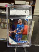Load image into Gallery viewer, Kylian Mbappe Topps Chrome UEFA Graded Soccer Card CGC 9.5