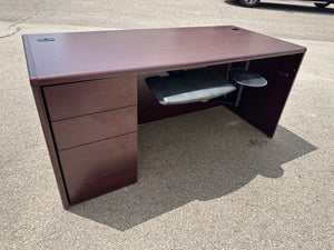 3-Drawer Office Desk with Keyboard Tray