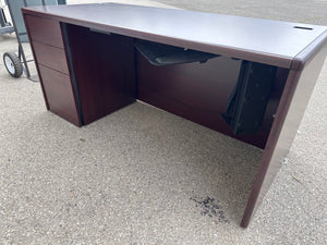 3-Drawer Office Desk with Keyboard Tray