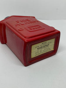 Avon Spicy After Shave Fire Alarm Box Red Glass Bottle Vintage