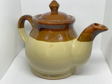 Vintage Ceramic Two Toned Brown Tea Pot Kettle Pottery