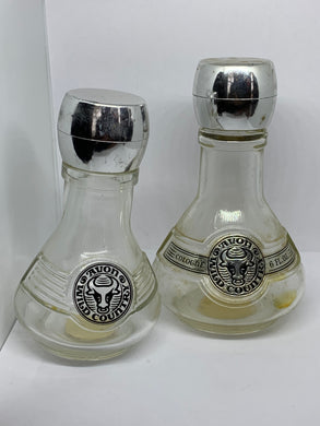 2 Vintage Avon Wild Country Bull Cologne Glass Bottles Empty