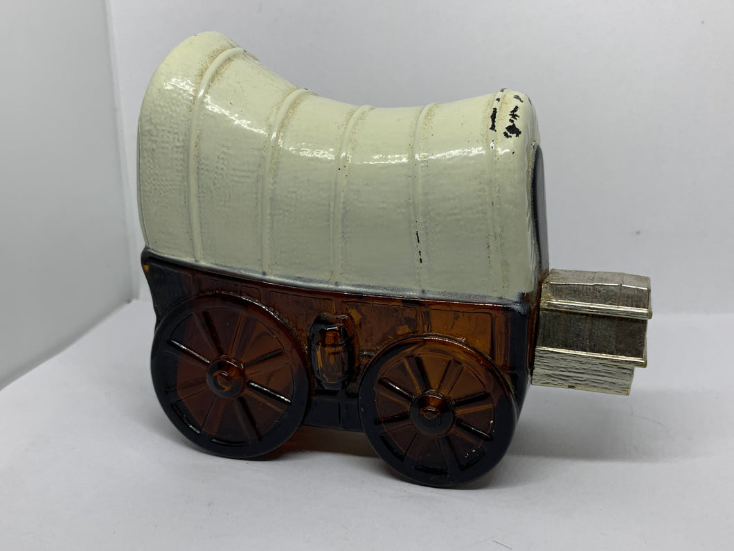 Vintage Avon Covered Wagon Spicy After Shave Cologne Glass Bottle Empty