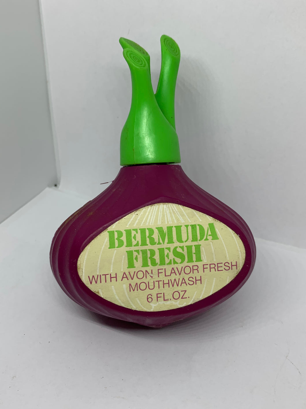 Avon Red Onion Bermuda Fresh Mouthwash Plastic Bottle Vintage Empty