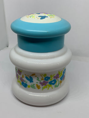 Avon Charisma Milk Glass Bottle Vintage Field of Flowers