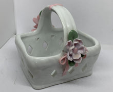 Load image into Gallery viewer, Porcelain Basket Decorative Hand Painted Flowers Miniature