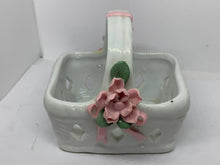 Load image into Gallery viewer, Porcelain Basket Decorative Hand Painted Flowers Miniature