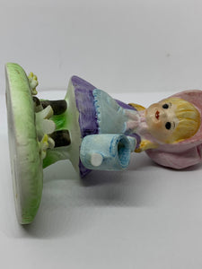 Porcelain Figurine Little Girl Watering Flowers 5707 Vintage