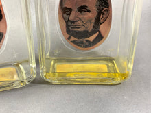 Load image into Gallery viewer, 3 Vintage Avon Lincoln &amp; Washington Tribute After Shave Glass Bottle Empty