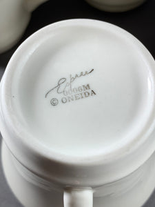 4 Oneida 0006M White China Espresso Cups Porcelain Coffee Mugs 6oz