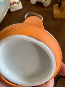 Milk Glass Jar Lidded Clamp Storage