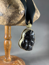 Load image into Gallery viewer, Tibetan Pendant Black Copal Globular Silver Repousse Jewelry