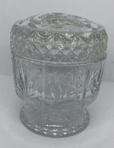 Avon Vintage Crystal Glass Container Candle Holder with Lid