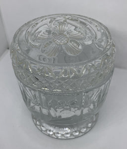 Avon Vintage Crystal Glass Container Candle Holder with Lid