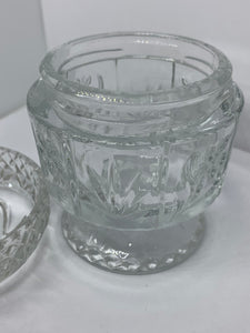 Avon Vintage Crystal Glass Container Candle Holder with Lid