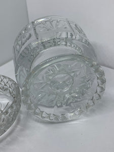 Avon Vintage Crystal Glass Container Candle Holder with Lid