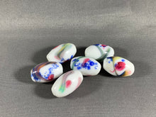 Load image into Gallery viewer, 6 White Glass Floral Beads Loose