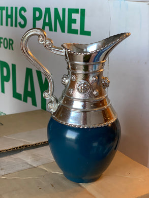 Avon Pitcher Blue and Silver Sonnet Cologne Mist Bottle