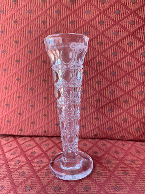 Vintage Clear Glass Single Flower Vase