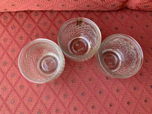 3 Avon Vintage Crystal Glass Votive Candle Holders Diamond Cut