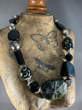 Load image into Gallery viewer, Vintage Necklace Stone &amp; Glass Beads Mock Dzi Batik