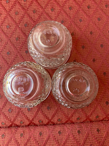 3 Avon Vintage Crystal Glass Votive Candle Holders Diamond Cut