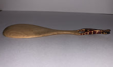 Load image into Gallery viewer, African Salad Spoon Set Hand Carved Wood Giraffe&#39;s 8 Inch