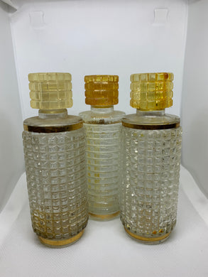 3 Vintage Avon Unforgettable and Rapture Crystal Cologne Glass Bottle Empty