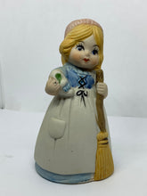 Load image into Gallery viewer, Vintage Ceramic Maid with Broom Porcelain Jasco Bell