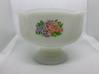 Avon Milk Glass Floral Potpourri Candy or Soap Dish Vintage Empty