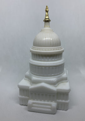 Avon Milk Glass The Capitol Wild Country After Shave Bottle Vintage Empty