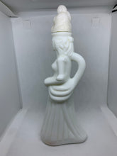 Load image into Gallery viewer, Vintage Avon Milk Glass Charisma Foaming Bath Oil Decanter Bottle