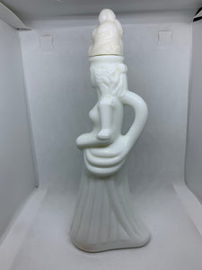 Vintage Avon Milk Glass Charisma Foaming Bath Oil Decanter Bottle