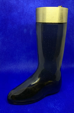 Vintage Avon Leather All Purpose Cologne Boot Glass Bottle Brass Cap