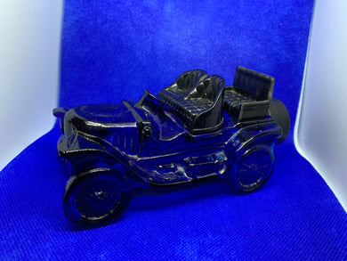Avon Glass Stanley Steamer Cologne Bottle Blue Car Vintage Empty